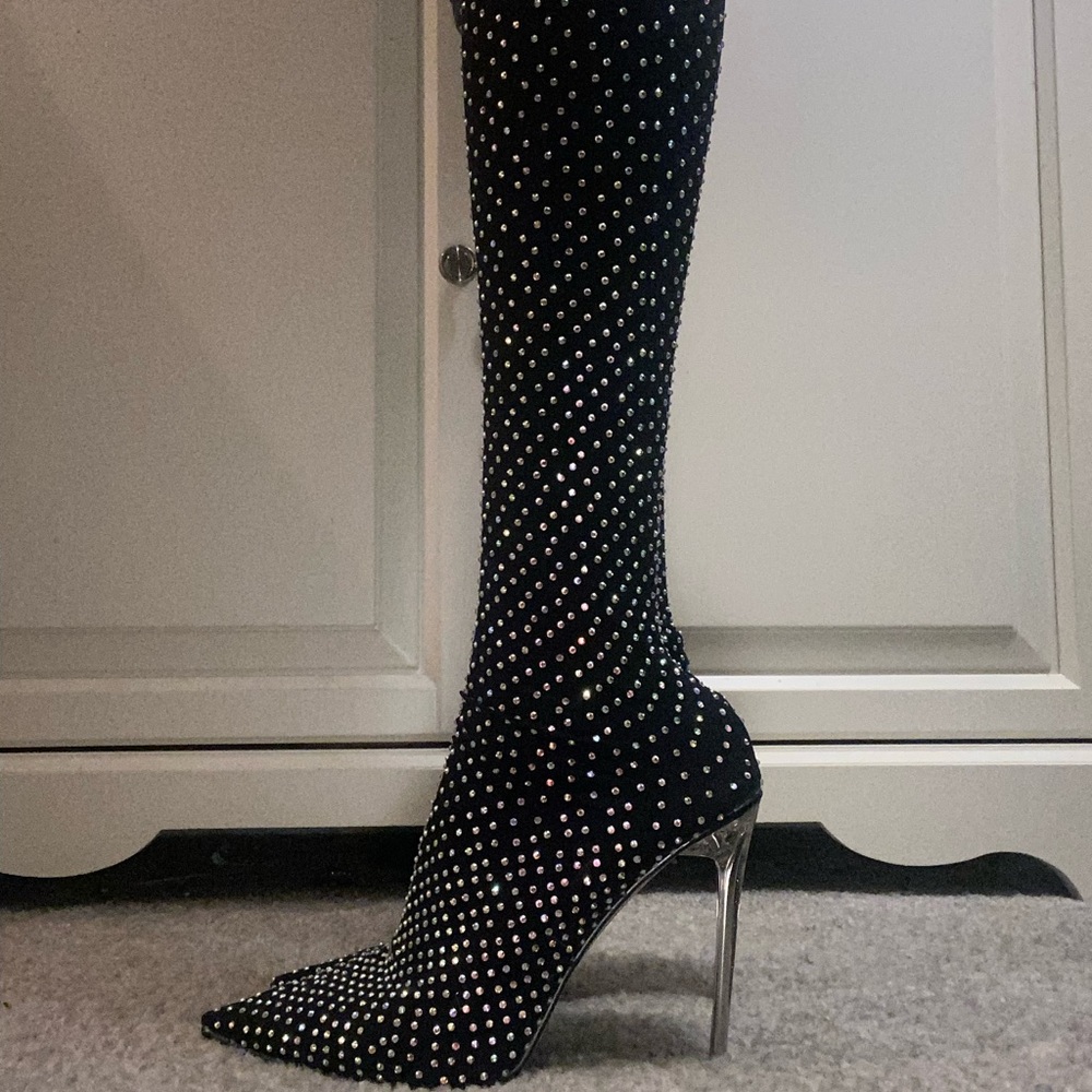 Rhinestone Stocking boots